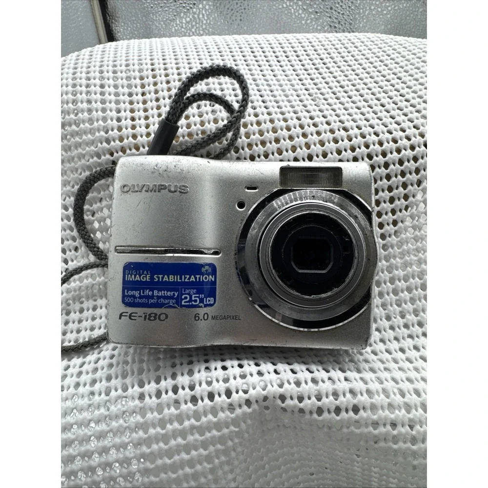 Olympus FE-180 6MP Digital Camera Parts Repair Powers On No Display Untested